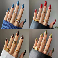 Haute qualité personnalisé ballerine cercueil amande pointu couverture complète faux ongles conseils presse-sur la conception pour doigt prix de gros