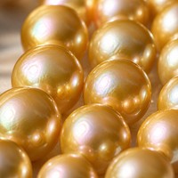 Perles d'eau douce naturelles Edison dorées 11-13mm, haute brillance, perles semi-finies en vrac pour mariage DIY
