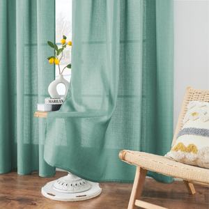 Factory Supply Modern Simple Style <strong>Thick</strong> Sheer <strong>Curtains</strong> for Living Room <strong>Voile</strong> Faux Linen Sheer Drapes - Product Image 5