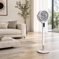 Ventilateur de sol électrique industriel léger à oscillation automatique 3D, design écologique, avec télécommande numérique et refroidissement par fil plastique