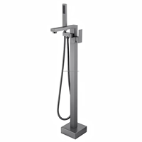 Robinet de baignoire sur pied Maestro Spectrum Luxury en laiton massif, avec douchette à main, pour baignoire carrée