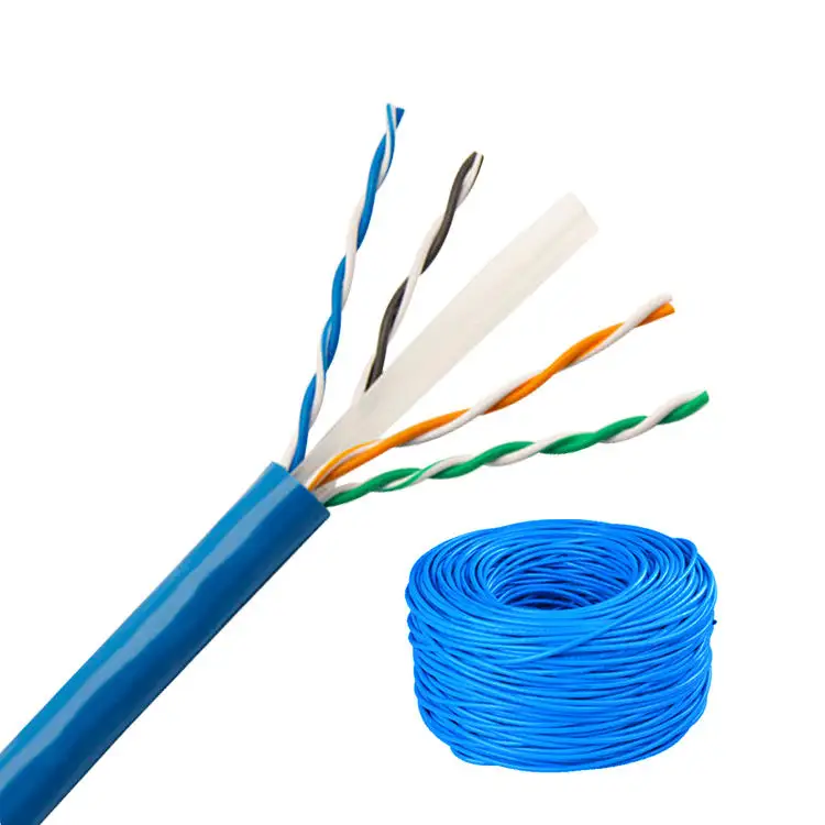 Wholesale Factory Price lan cable utp cat.5e 24awg 4pairs solid cat6e cat 5 and 6 cable lan cable