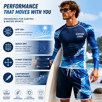 Rashguard de surf anti-UV 100% polyester UPF 50+ à séchage rapide, manches longues, avec logo personnalisé pour hommes et femmes, vente en gros