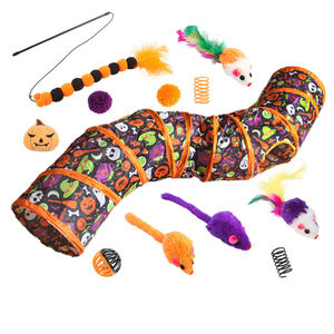 ชุดอุโมงค์แมวฮาโลวีน ของเล่นสัตว์เลี้ยง - ชุดอุโมงค์แมวผี 14 ชิ้น ของเล่นแมวทนต่อการขีดข่วนและการกัด ของเล่นสัตว์เลี้ยงแบบอินเทอร์แอคทีฟ - Product Image 4