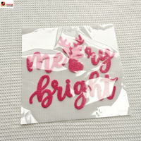 Nouvelles Écussons en lettres moelleuses Joyeux Noël, personnalisables, en chenille découpée au laser, thermocollants, grands modèles pour vêtements, vente en gros
