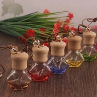 8ml clair vide parfum suspendu voiture parfum bois Auto parfum désodorisant bouteilles en verre avec rétroviseur corde suspendue