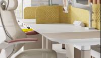 Écran de bureau en forme de L, écran de bureau sculpté CNC, panneau acoustique d'intimité, 100% feutre PET, fibre de polyester, cloison de bureau OEM