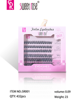 Ensemble de faux cils synthétiques de qualité supérieure, faits à la main, avec bande en coton noir, volume naturel et effet wispy, réutilisables et confortables