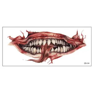 Halloween Decorations big mouth Wound Scab Blood Temporary Tattoos Sticker Halloween Face Tattoo