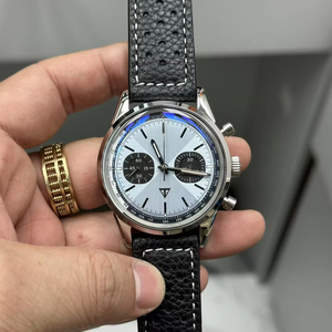 Montre chronographe de luxe 2025, bracelet en cuir véritable, saphir, acier inoxydable, montre automatique de marque pour homme - Product Image 3