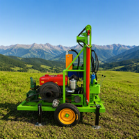Foreuse hydraulique portable à moteur diesel pour puits d'eau, profondeur 200m, équipement pour usage domestique et agricole