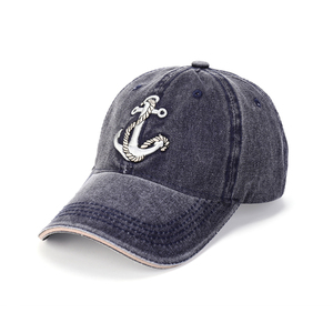 Running Summer 6 Panel Suede Mesh USA <b>Navy</b> Anchor Trucker <b>Hat</b> Baseball Cap - Product Image 3