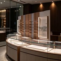 Schmuck-Vitrine für Einzelhandelsgeschäfte LED-Beleuchtung Schlösser Umweltfreundliches Design Anpassbare Farben Edle Ausstellungsmöbel