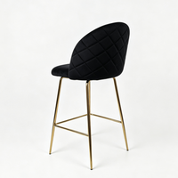 Chaises de bar haut de gamme noires et dorées, chaises de bar modernes nordiques douces pour îlot de cuisine