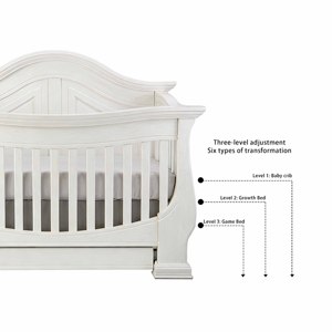 Solid Wood Modern Convertible 4-in-1 Multifunctional Kids Crib with <b>Sofa</b> & <b>Storage</b> for Bedroom Hotel Living Room - Product Image 5