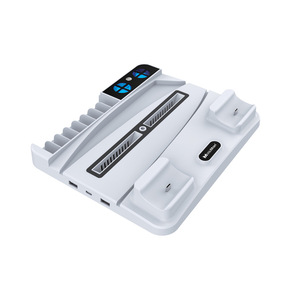 Ps5 Console Cooling Fan <b>Stand</b> With Dual <b>Controller</b> Charger Dock White 22.2X26.1X4.7Cm - Product Image 1