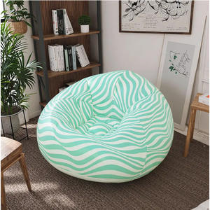 Cqsfy Fauteuil gonflable d'extérieur et d'intérieur, à rayures vertes, épaissi, avec accoudoirs et dossier - Product Image 5