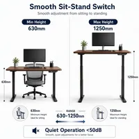 Escritorio Eléctrico de Altura Ajustable de 3 Etapas, Resistente, con Motor Dual Oculto, Estable, Ergonómico, Mesa para Trabajar de Pie o Sentado, Estación de Trabajo de Oficina
