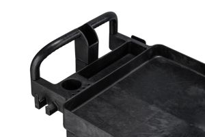 Troli Plastik Dua Lapis Praktis dengan Kompartemen Penyimpanan, untuk Rumah Sakit, Gudang, dan Tujuan Lainnya - Product Image 4