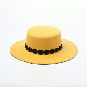 Sombrero de fieltro de lana X1234 de ala ancha unisex, transpirable, para iglesia, exteriores, moda casual, estilo sencillo, con cinta de encaje - Product Image 1