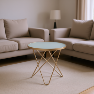 Mesa de Centro DB Valora de Vidrio Esmerilado con Acabado Champán, Diseño Contemporáneo para Sala de Estar - Product Image 2