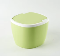 Poubelle de bureau à pression manuelle en plastique couleur macaron 1,5 L pour le bureau, les étudiants et la cuisine