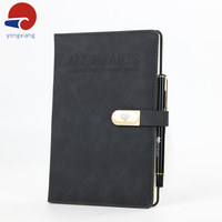 Carnet de notes en cuir avec logo personnalisé, couverture en tissu et PP avec fermoir magnétique, reliure cousue, agenda de bureau