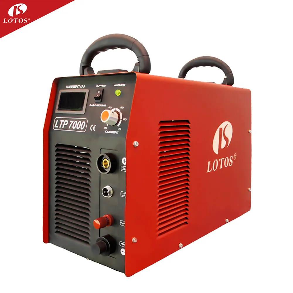 LOTOS ltp7000 IGBT Inverter 70 Amps Pilot Arc cut 40 air plasma cutter with compressor with smooth cutting feature