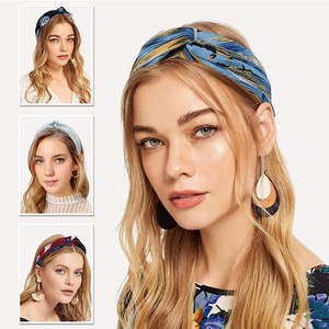High Quality Wholesale Hair Accessories Women Fabric Vintage Bowknot <strong>Silk</strong> <strong>Headband</strong> Women - Product Image 4