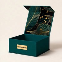 Boîte cadeau pliable en carton rigide noir mat de luxe avec logo personnalisé de qualité supérieure, fermeture magnétique, vide
