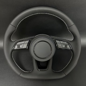 Volante de cuero adecuado para <span class=keywords><strong>Audi</strong></span> A3 A4 B9 9,5 RS3 S3 RS4 S4 A5 S5 A6 A7 A8 Q3 Q5 Q7 B9 R8 con botones y paletas de cambio - Product Image 2