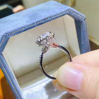 Bague en Moissanite 2 carats couleur D, vente en gros, bague diamant à huit cœurs et huit facettes, beauté européenne, best-seller