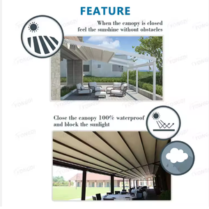 <span class=keywords><strong>Pergola</strong></span> <span class=keywords><strong>rétractable</strong></span> électrique imperméable de haute qualité pour terrasse extérieure en tissu PVC, auvent électrique, protection solaire - Product Image 3