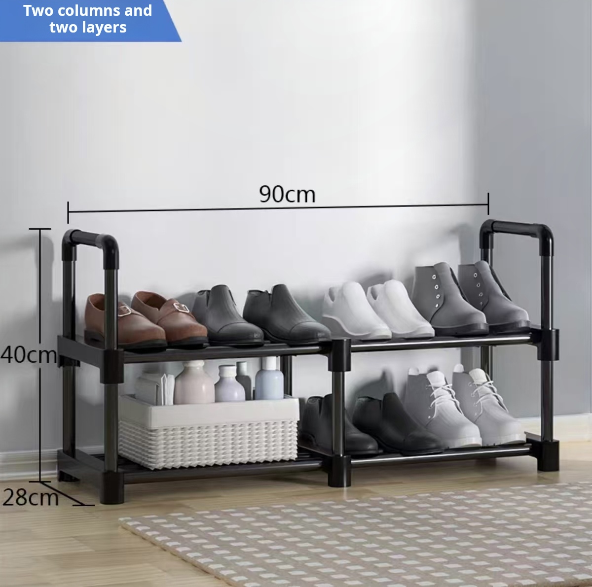 Deux rangées et deux couches