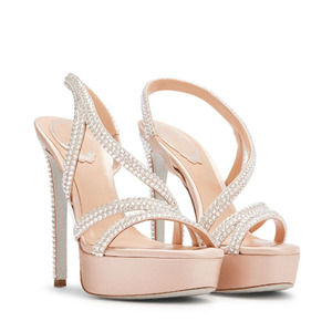 Sandales noires à plateforme pour femmes, talons hauts à strass, escarpins scintillants à talon aiguille, chaussures de soirée sexy à bout ouvert - Product Image 2