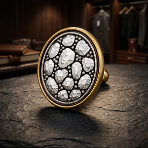 Bouton ovale en laiton fait main pour homme, serti de cristaux et de strass, idéal pour les occasions formelles, mariages et anniversaires - Product Image 4