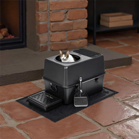 Bac à litière pour chat en acier inoxydable 304, entrée par le haut, entièrement fermé, anti-odeurs, sans poussière, capacité 96L, pédale, pelle, nettoyage facile