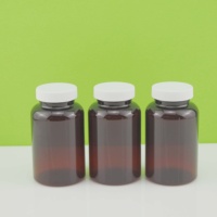 Bouteille en PET ambrée vide de 250 ml pour pilules en plastique