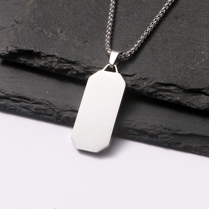 Collar con Colgante Personalizable de Acero Inoxidable con Grabado y Esmalte Brillante, Imprescindible para Hombres Hipster - Product Image 5