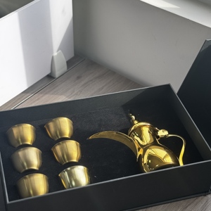 Premium Dallah Coffee <strong>Pot</strong> <strong>Set</strong> with Arabic Cups Stainless Steel for Middle Eastern <strong>Tea</strong> Coffee Service - Product Image 2