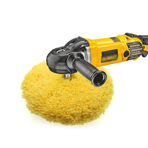 Tampon de polissage en laine double face jaune 8 ''Non torsadé Auto Detailing Polissage Coupe de voiture OEM Personnalisable - Product Image 5