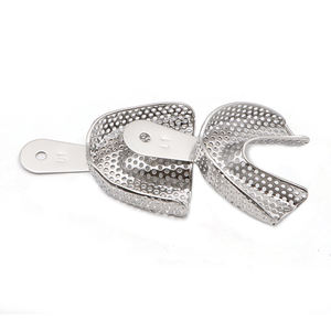 2 ชิ้นทันตกรรม Impression ถาดสแตนเลสผู้ถือฟันถาดฟันปลอมเครื่องมือ Autoclavable ทันตกรรมทันตแพทย์เครื่องมือ - Product Image 3