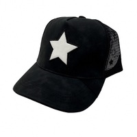 Gorra Trucker de 5 Paneles de Cuero PU y Malla con Logotipo Bordado en 3D Personalizado Premium, Parche de Cuero de Diseño de Lujo, Deportiva Unisex