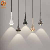 Lampe suspendue LED dorée en aluminium avec télécommande, petite taille, pour la maison, le bureau et la chambre à coucher - Vente en gros usine