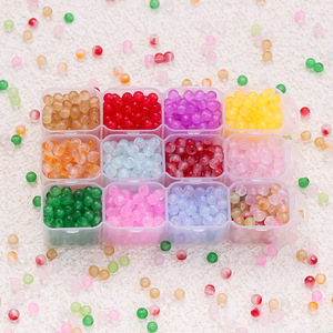 Perles de verre 4,5 mm, colorées, transparentes, rondes, en vrac, pour la fabrication de bracelets, accessoires de bijoux DIY - Product Image 1