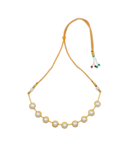 Parure de bijoux de créateur faite à la main en plaqué or avec perles pour femme, collier et boucles d'oreilles de luxe pour mariée, mariage, soirée et occasions spéciales - Product Image 2