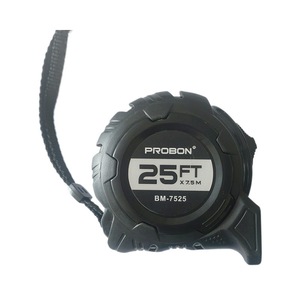 Cinta Métrica de Acero Probon de 25 Pies x 7.5 Metros, Negra, Herramienta de Construcción Resistente - Product Image 1