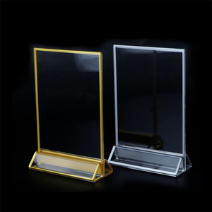 Tùy chỉnh Vàng rõ ràng A7 hai mặt đứng hiện đại t Hình Acrylic bảng dấu hiệu thẻ chủ thân thiện với môi menu xem chủ - Product Image 2