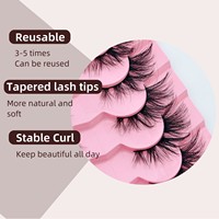 Faux cils réutilisables en bande complète pour un look effet fourrure de vison, stable, pour 8-18mm, plusieurs paires, maquillage naturel des yeux, vente au détail pour salons