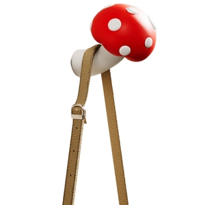 Gancho de pared creativo con forma de hongo rojo para sombrillas y sombreros, estante de almacenamiento tridimensional con diseño artístico, decoración para la parte trasera de la puerta. - Product Image 1